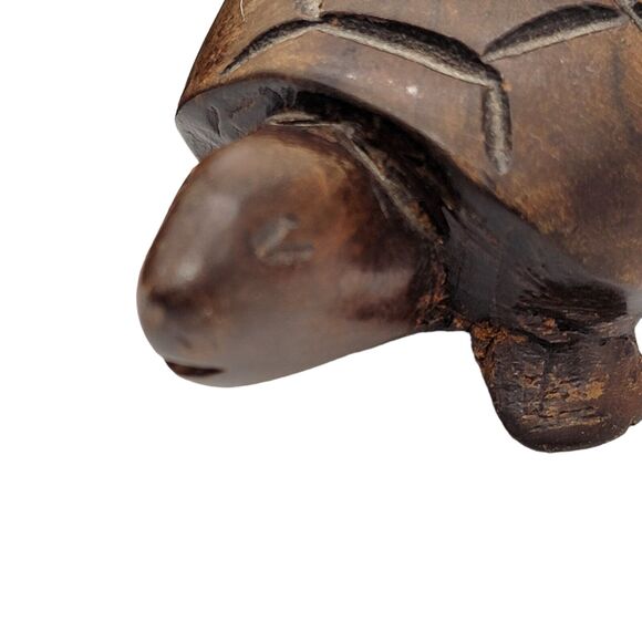 Two (2) Hand Carved Monkeywood Turtles Tortoises Wooden Figurines 5" - Picture 5 of 8